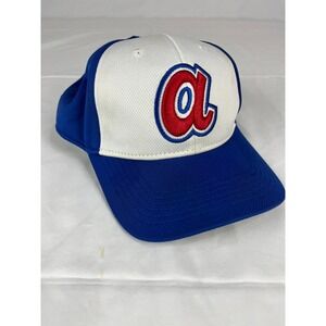 Team MLB Atlanta Braves Hat Cap Adjustable Blue White‎ Fitted Look